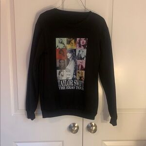 Amazon Black Crew Neck Sweater with Taylor Swift Design